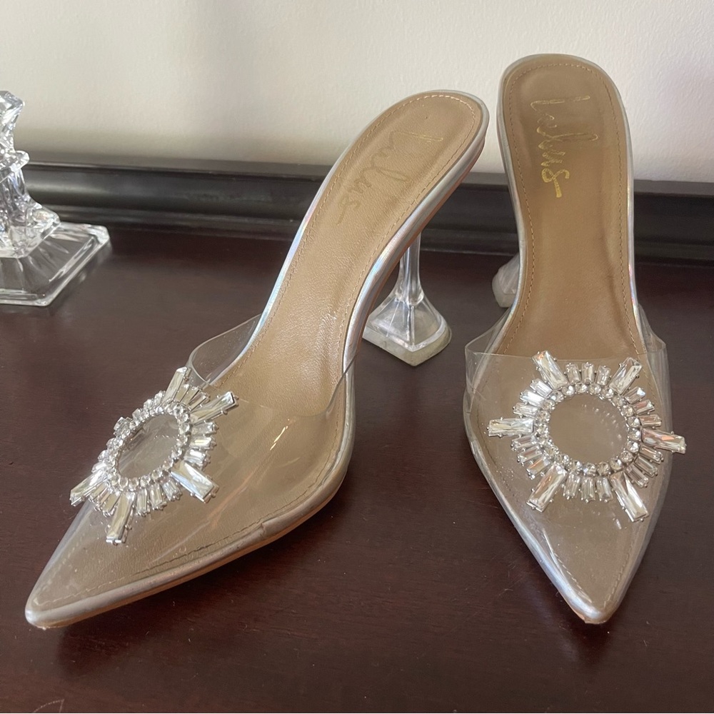 Amina Muaddi Clear Heels Dupe Size 8